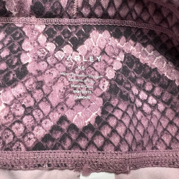 NWOT VARLEY Let's Go Python-Print Stretch-Jersey Cycling Shorts Pink XS - Picture 9 of 9